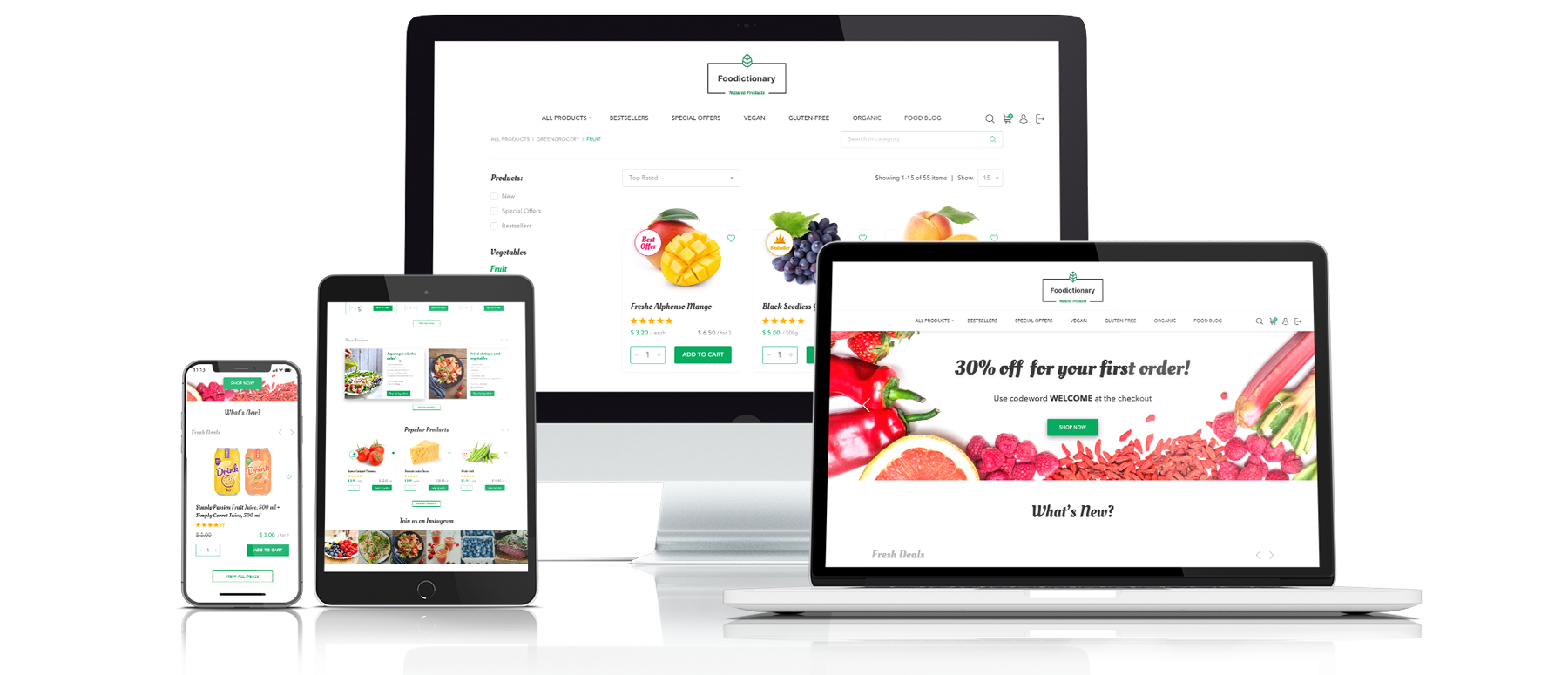 Food ecommerce solution showcase presentation