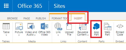 SharePoint - Insert and App Part