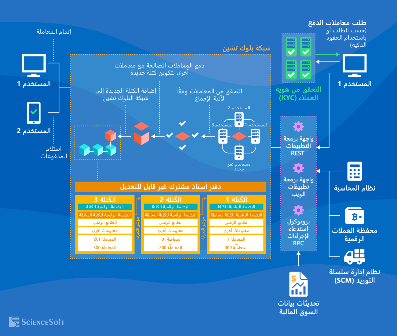 البنية التقنية لحلول الدفع القائمة على تقنية بلوك تشين