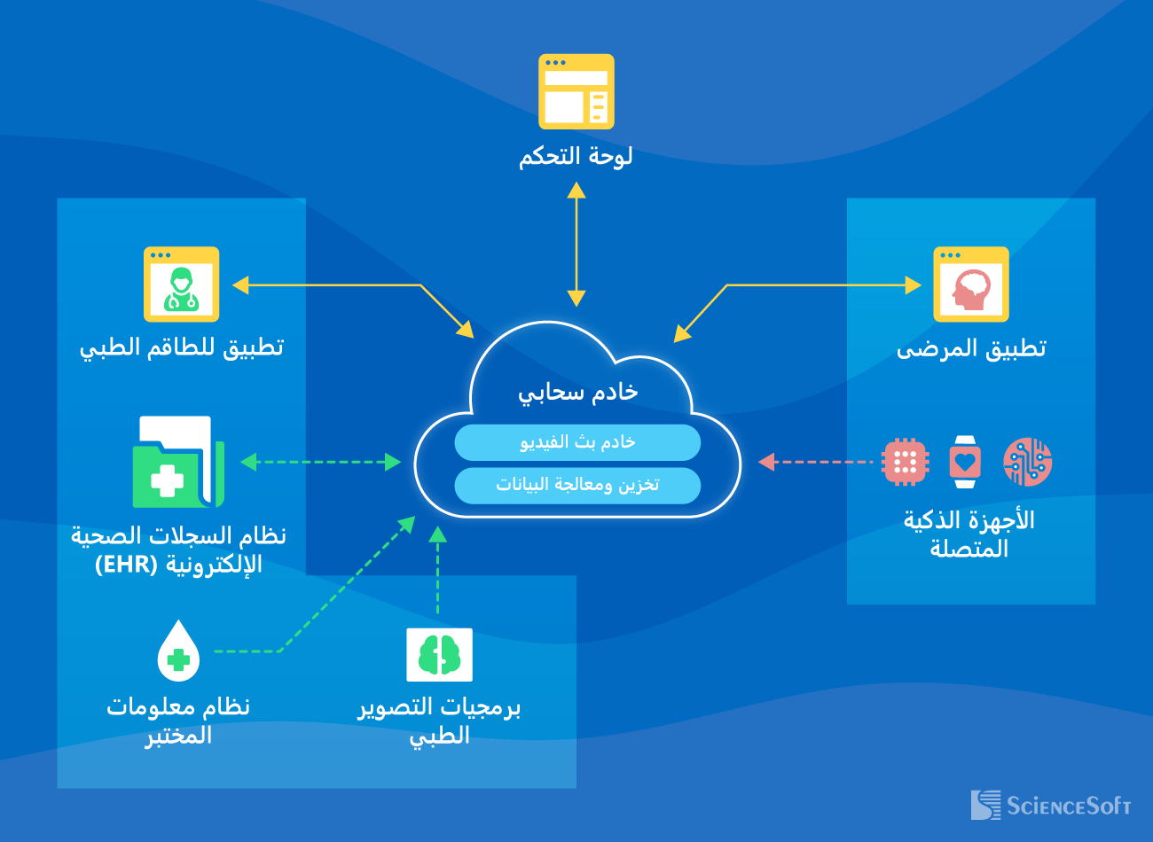 البنية التقنية لحلول طب الأعصاب عن بُعد