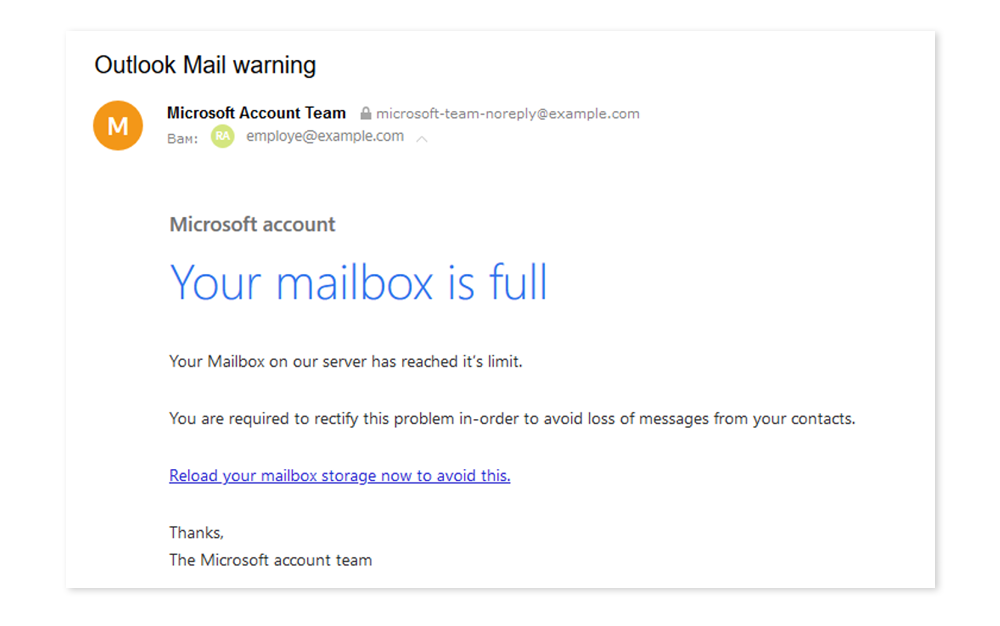 Phishing email