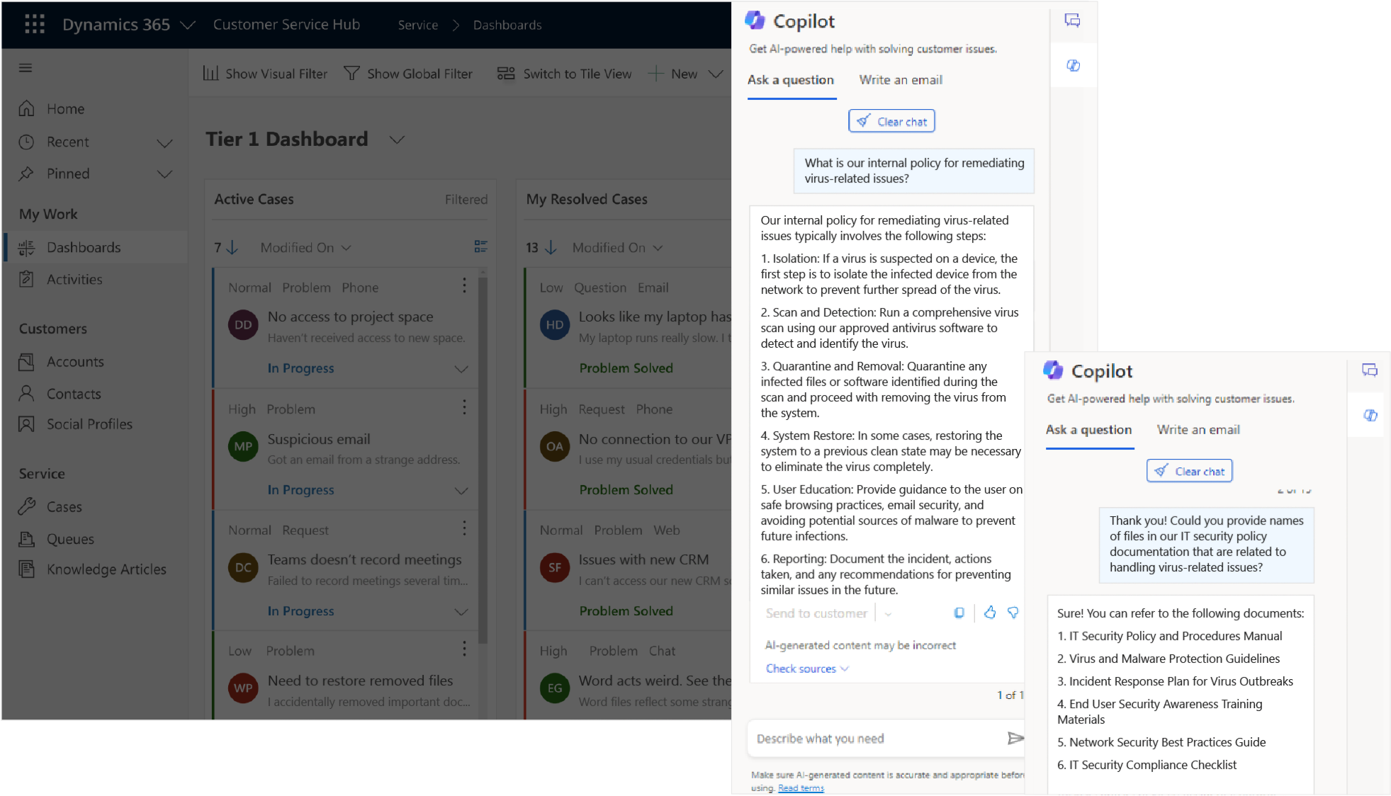 screenshots use case 1