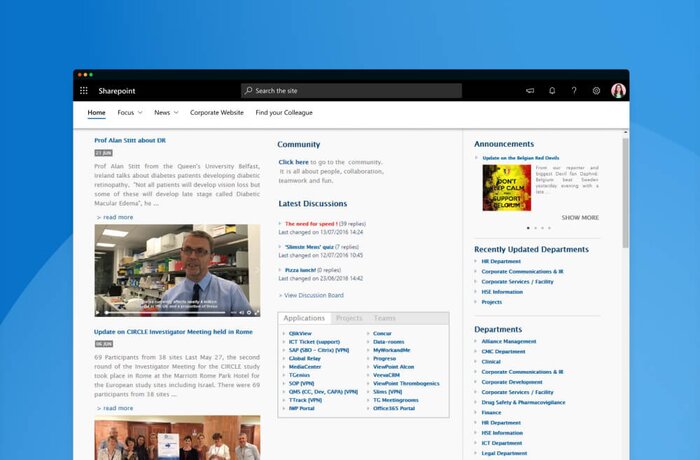 SharePoint Intranet to Foster Collaboration in a Biopharmaceutical Company