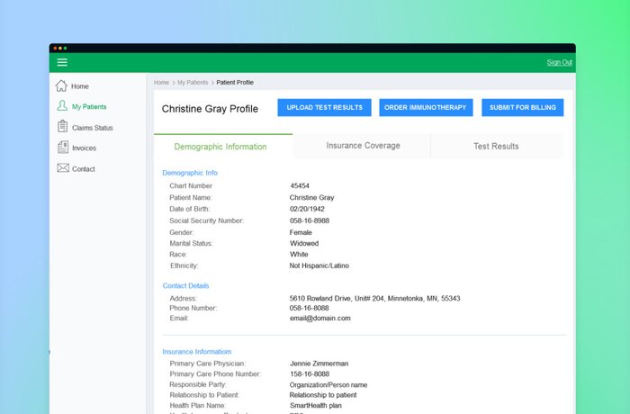 Primary Care Physician Portal to Manage Allergy Treatment