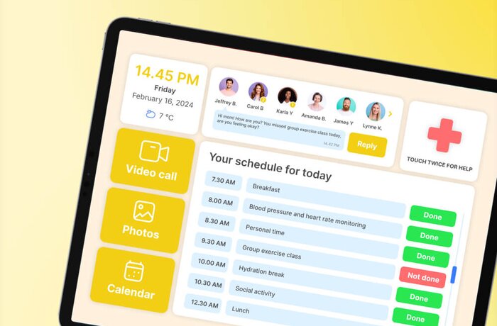 تطوير نظام تواصل عبر الجوال لكبار السن ومقدمي الرعاية لصالح شركة دولية
