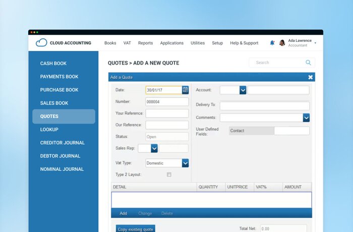 تطوير برمجيات سحابية للمحاسبة لشركة شهيرة للمنتجات المحاسبية