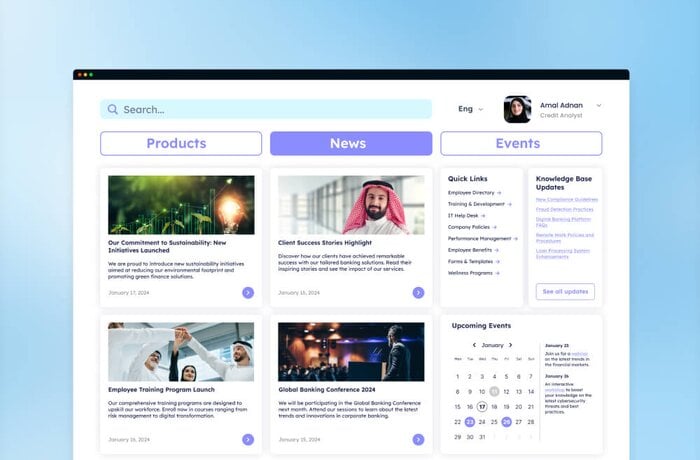 Collaborative Intranet for a 2,000-Employee Bank