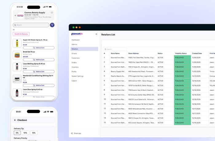 إطلاق تطبيق توصيل مستحضرات التجميل لشركة GlamRush2U خلال 6 أشهر فقط