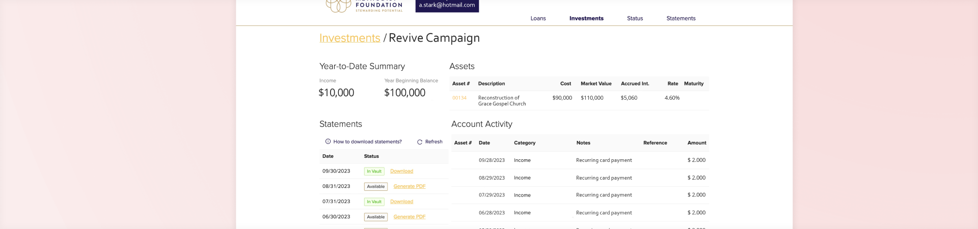 Financial Portal UI Modernization for Texas Methodist Foundation