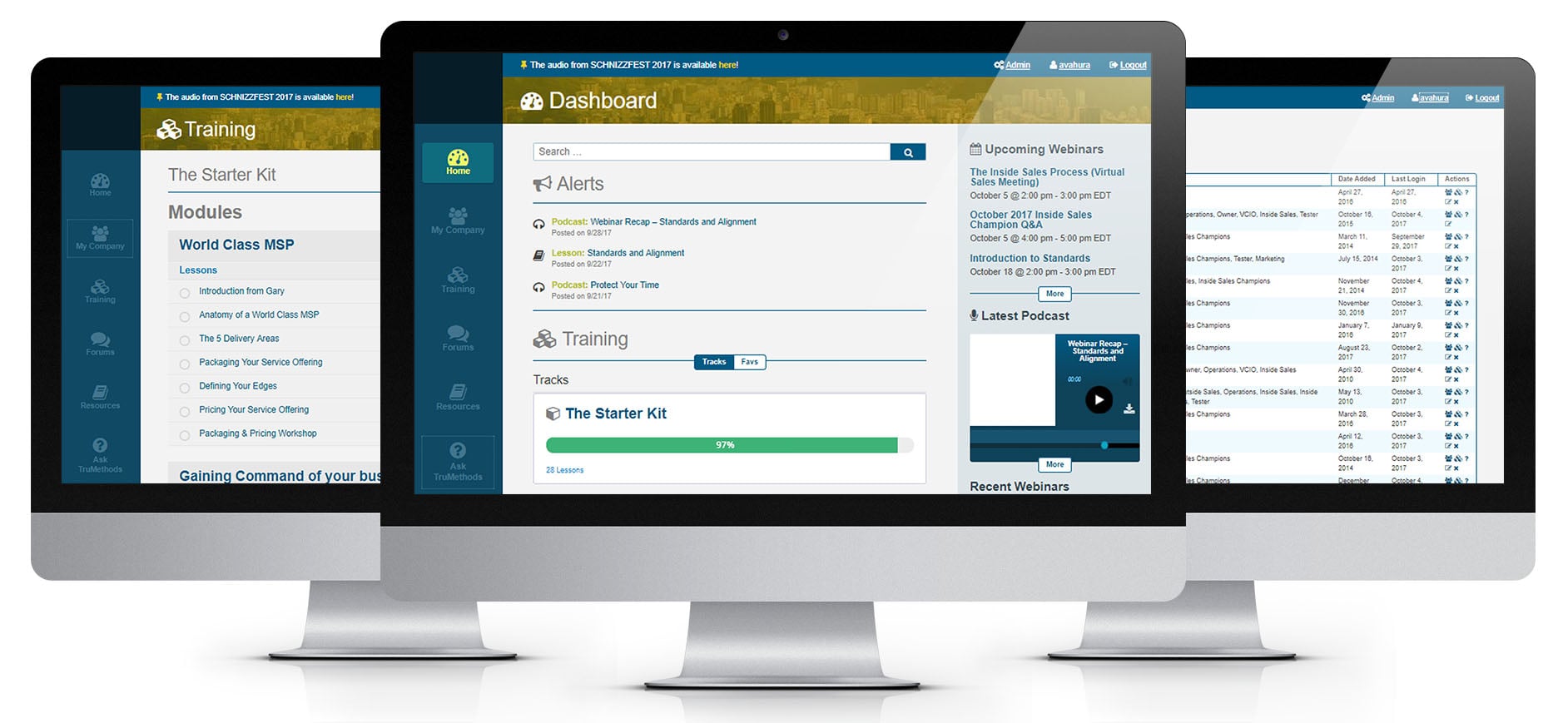 training portal for msp 3 screens