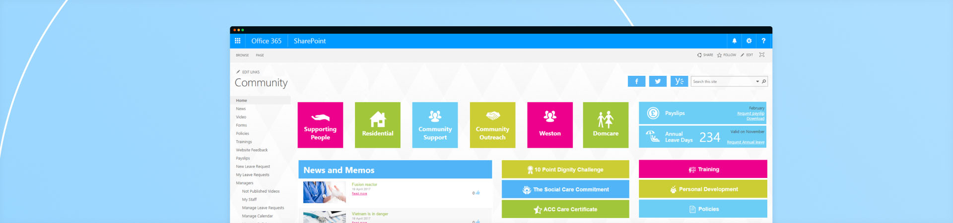 SharePoint Learning Portal Development for a UK Social Care Services Provider 