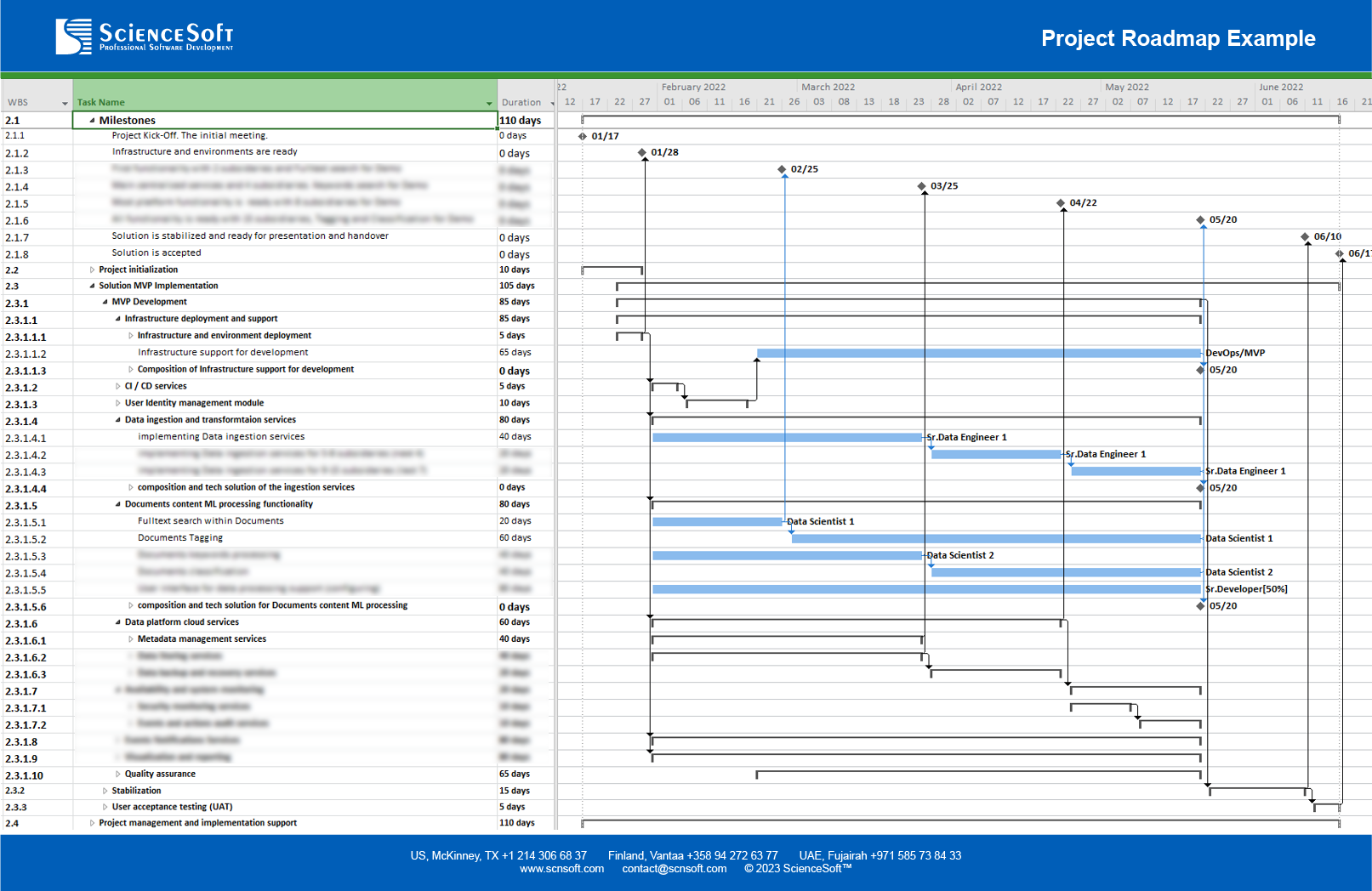 Project Roadmap Example - ScienceSoft