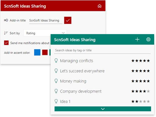 SharePoint ideas sharing add-in