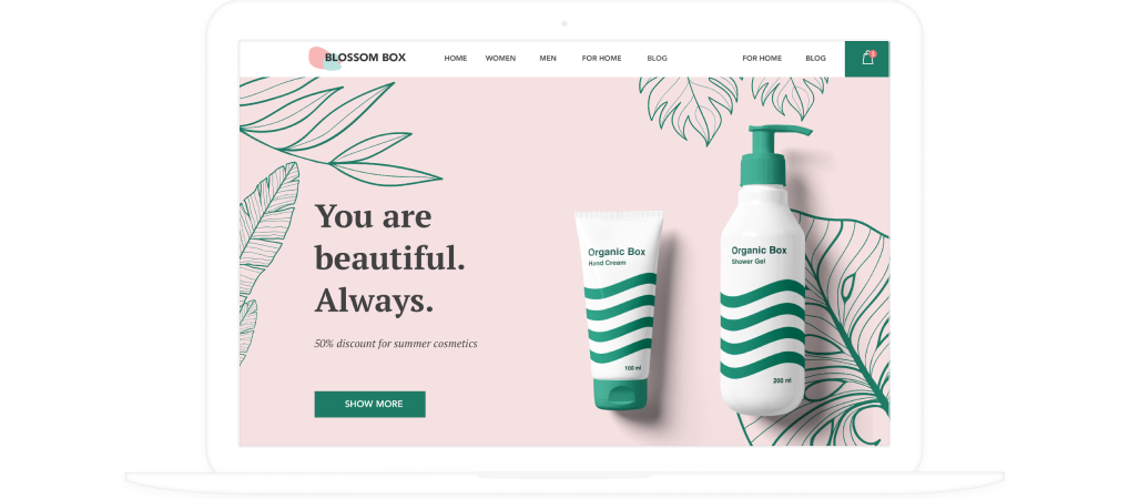 Website UI for a Cosmetics Company